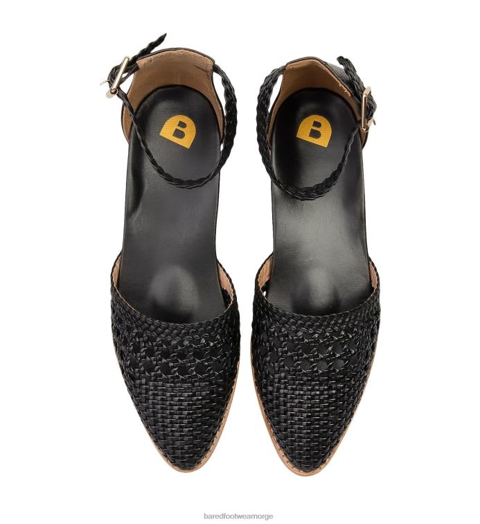 Bared Footwear kvinner argus V20X212 flate sandaler i svart skinn