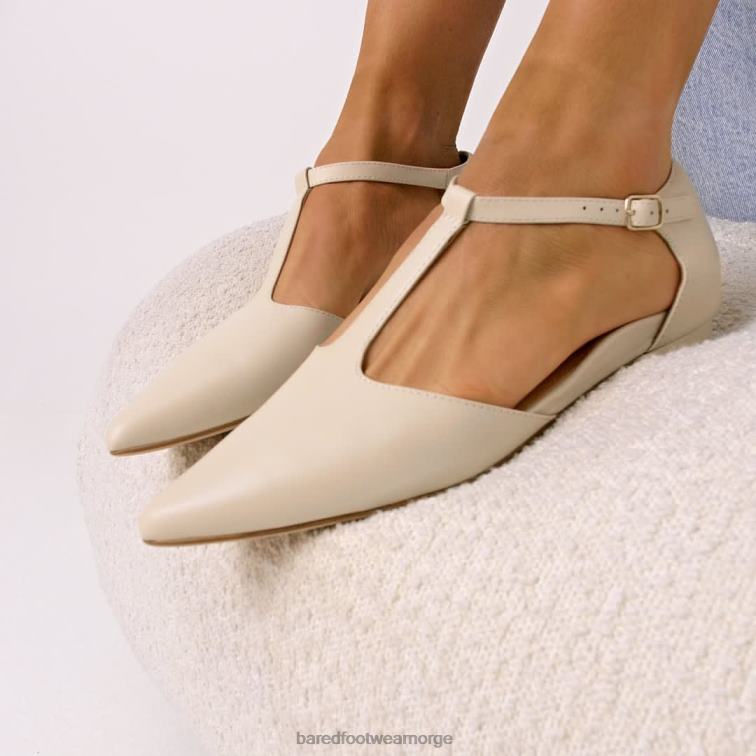 Bared Footwear kvinner avocet V20X230 ballettleiligheter i ecru skinn