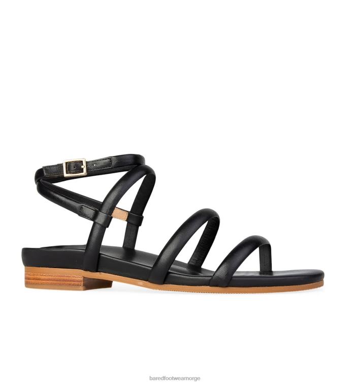 Bared Footwear kvinner bulbul V20X218 flate sandaler i svart skinn