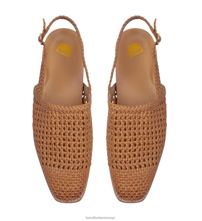 Bared Footwear kvinner chickadee V20X213 solbrune flate sandaler i skinn