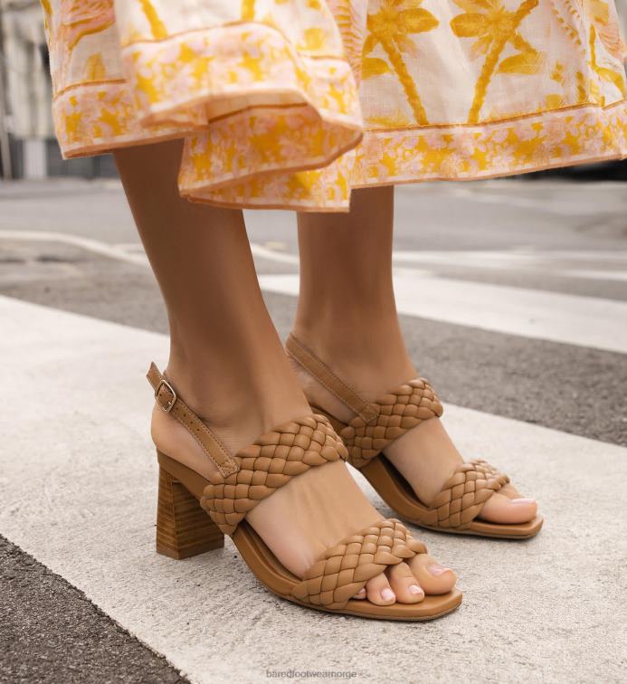 Bared Footwear kvinner elachura V20X180 tan skinn høye hæler