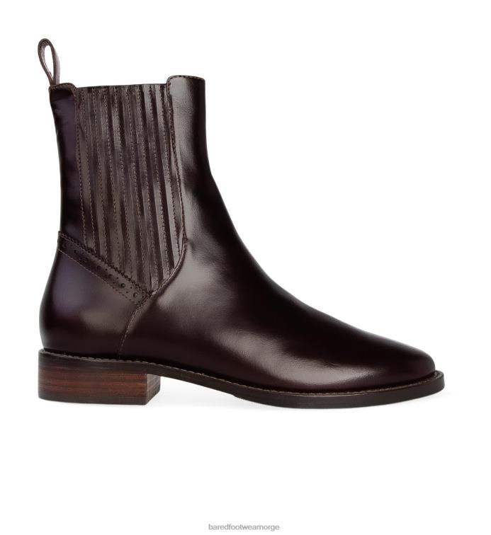 Bared Footwear kvinner englerk V20X154 flate skinnstøvler i mørk eikeboks