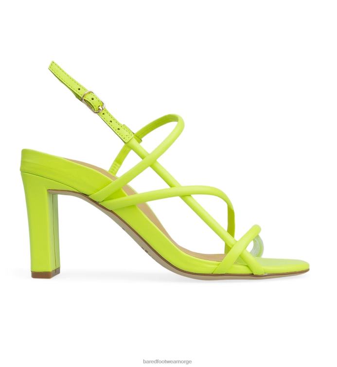 Bared Footwear kvinner gudvitt V20X107 chartreuse høye hæler i skinn