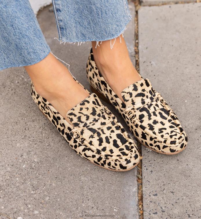 Bared Footwear kvinner hauk 2 V20X82 leopard kalve hår loafers