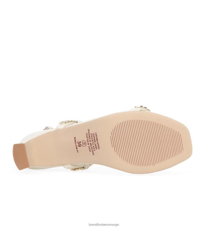 Bared Footwear kvinner honningeater V20X266 ecru skinn lave hæler