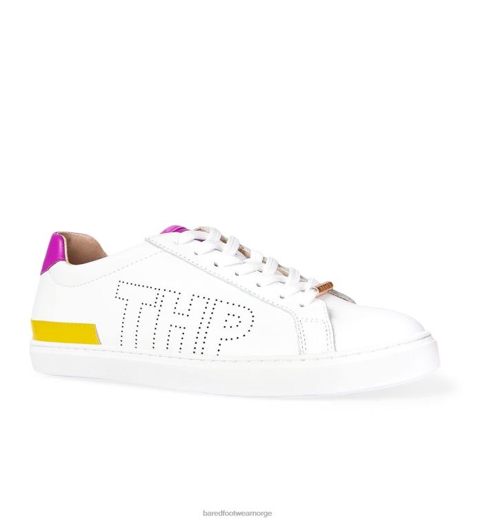 Bared Footwear kvinner hornfugl V20X299 thp rosa og gule skinnsneakers