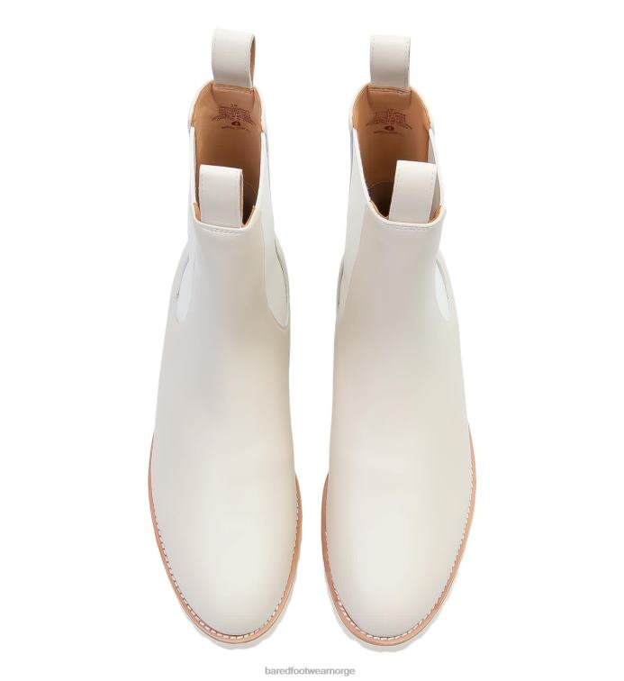 Bared Footwear kvinner hønsehøne V20X274 ecru skinn med ecru såle flate støvler