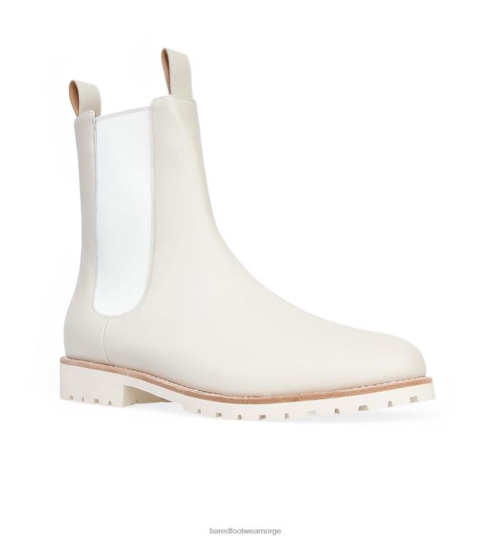 Bared Footwear kvinner hønsehøne V20X274 ecru skinn med ecru såle flate støvler