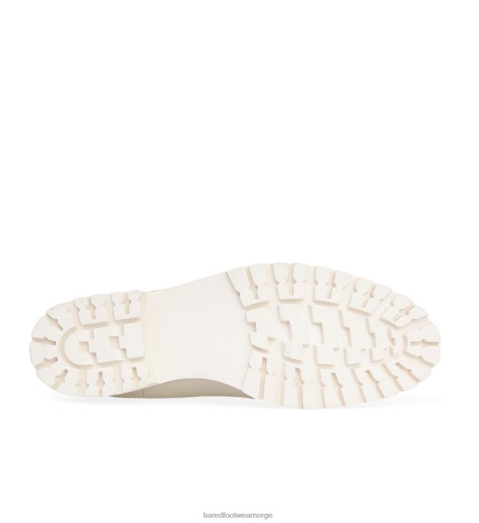 Bared Footwear kvinner hønsehøne V20X274 ecru skinn med ecru såle flate støvler