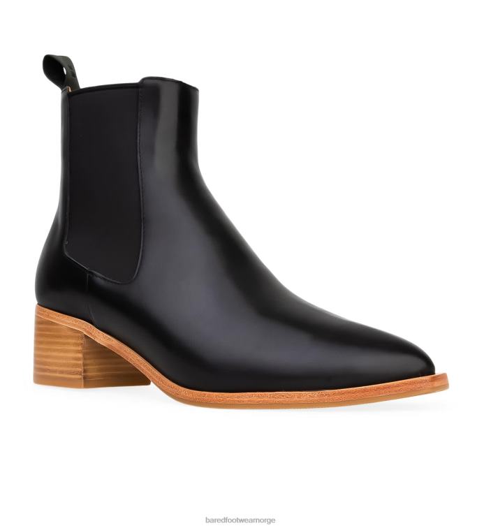 Bared Footwear kvinner kanarifugl V20X104 svart skinn med lett såle
