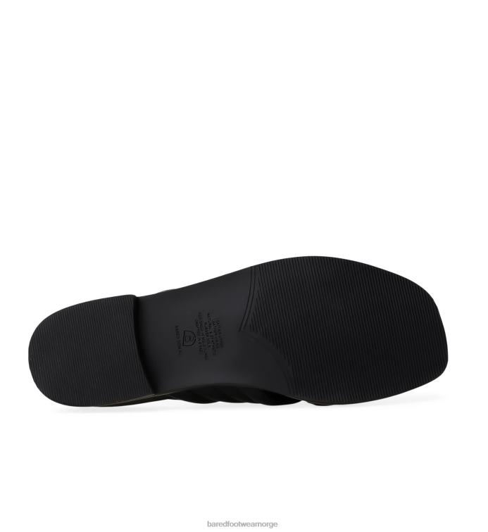 Bared Footwear kvinner lora V20X168 flate sandaler i svart skinn
