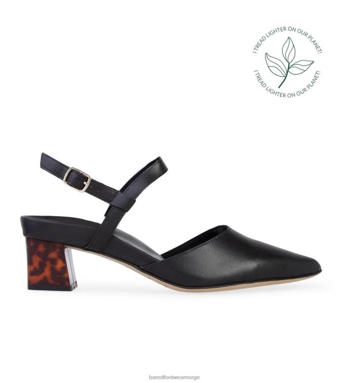 Bared Footwear kvinner marabou V20X121 svart mirum plantebasert materiale lave hæler
