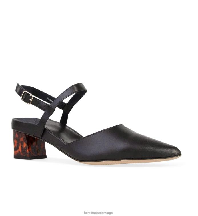Bared Footwear kvinner marabou V20X121 svart mirum plantebasert materiale lave hæler