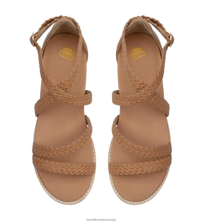 Bared Footwear kvinner murrelet V20X173 solbrune flate sandaler i skinn