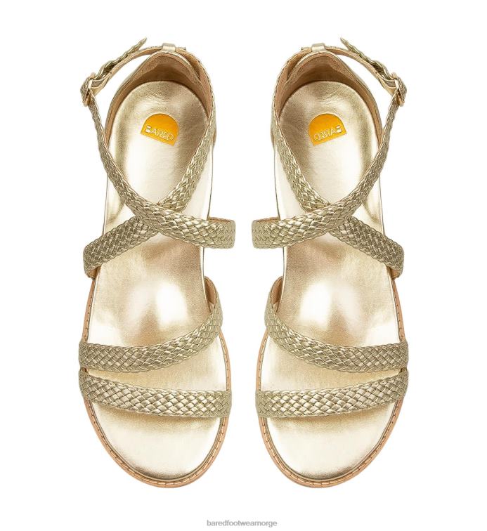 Bared Footwear kvinner murrelet V20X174 flate sandaler i gull