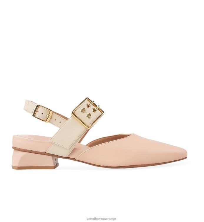 Bared Footwear kvinner rubin V20X258 ecru  blush skinn ballett leiligheter