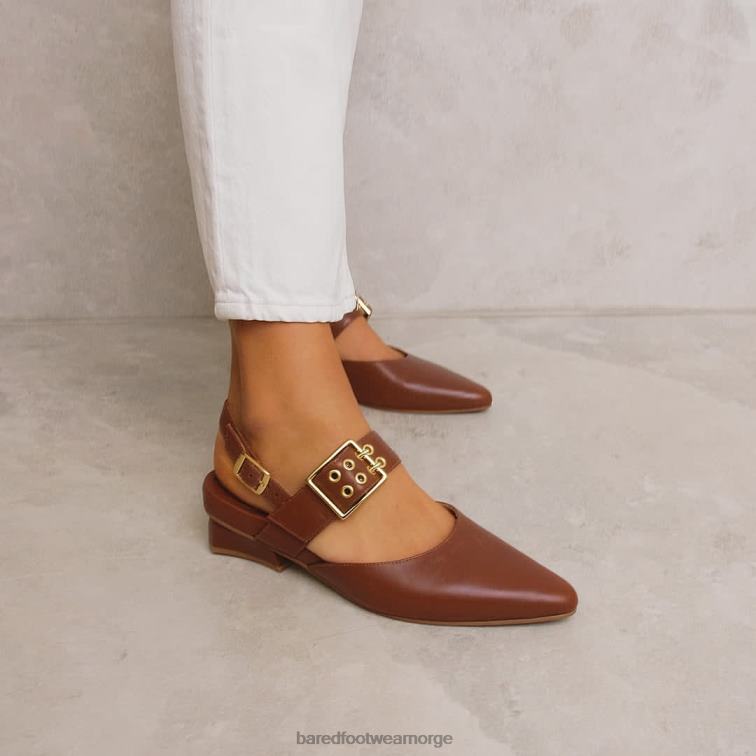 Bared Footwear kvinner rubin V20X260 ballettleiligheter i kaffeskinn