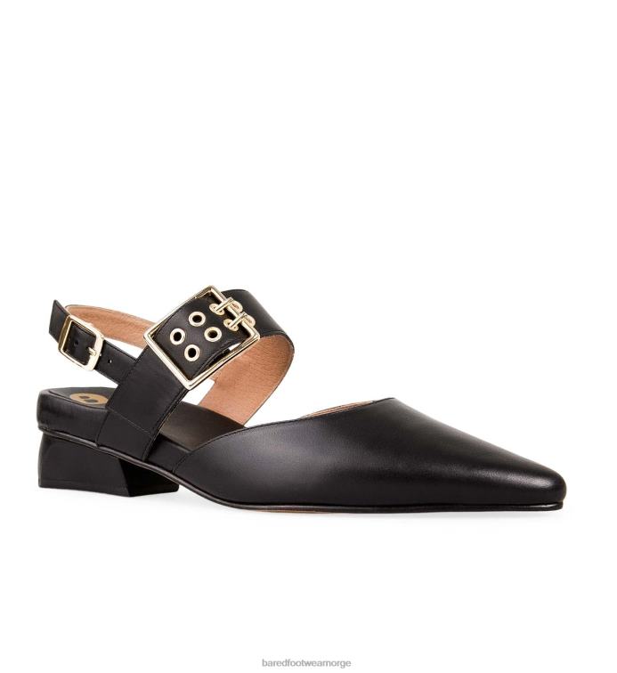 Bared Footwear kvinner rubin V20X261 ballettleiligheter i svart skinn