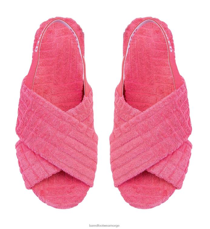Bared Footwear kvinner sommerling V20X135 candy rosa håndkle tøfler