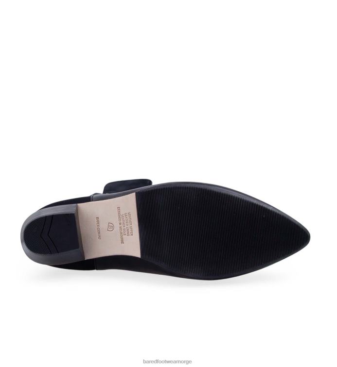Bared Footwear kvinner struts V20X162 flate støvletter i svart skinn