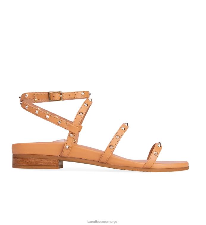 Bared Footwear kvinner sumphen V20X239 flate sandaler i lys brunt skinn
