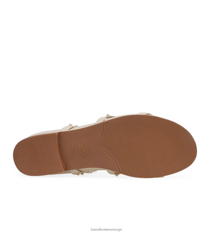 Bared Footwear kvinner sumphen V20X240 flate sandaler i ecru skinn