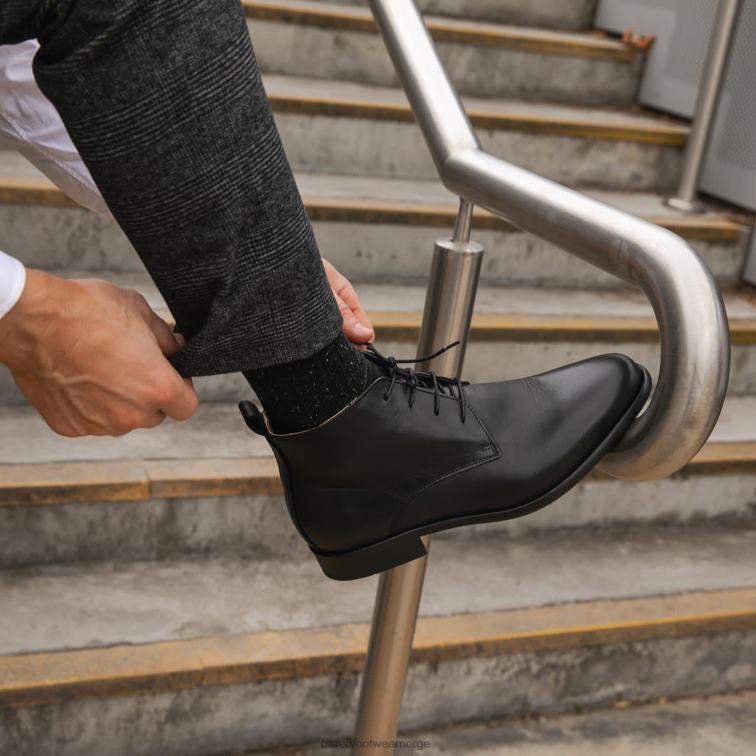 Bared Footwear menn dubnium V20X34 svarte skinnstøvler