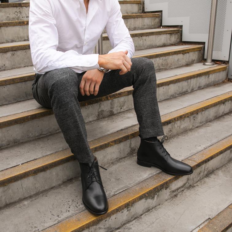 Bared Footwear menn dubnium V20X34 svarte skinnstøvler