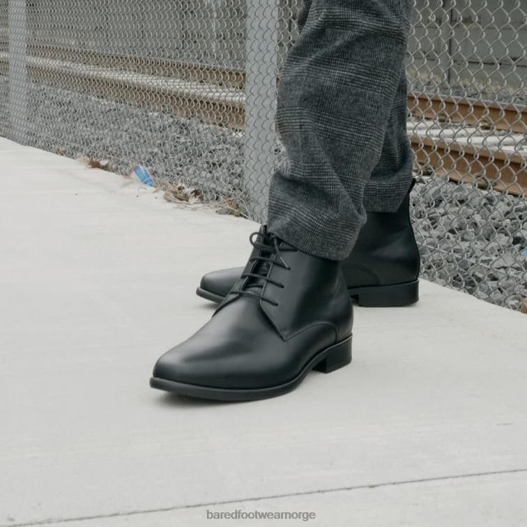 Bared Footwear menn dubnium V20X34 svarte skinnstøvler