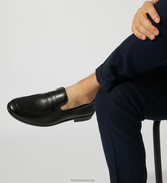 Bared Footwear menn elektrum V20X62 loafers i sort skinn