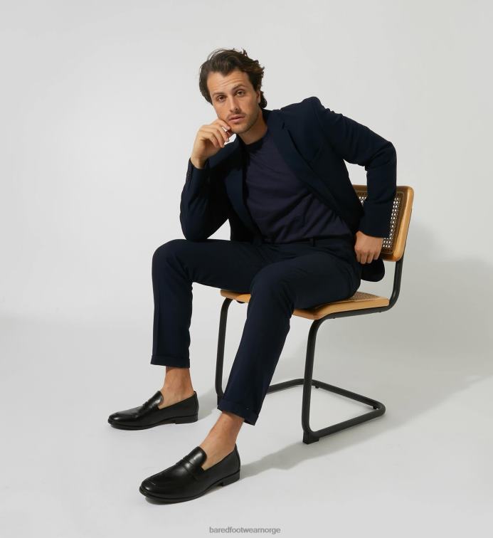 Bared Footwear menn elektrum V20X62 loafers i sort skinn
