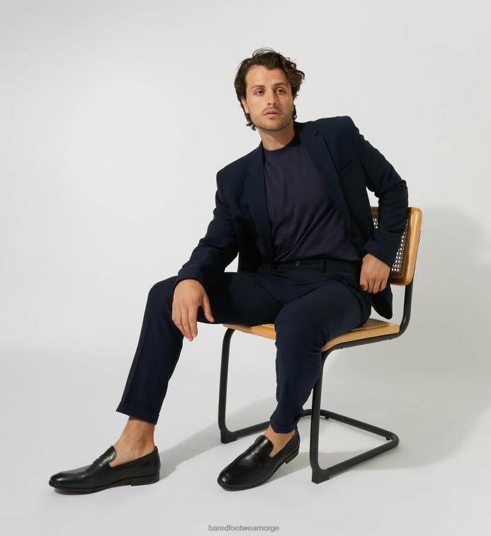 Bared Footwear menn elektrum V20X62 loafers i sort skinn
