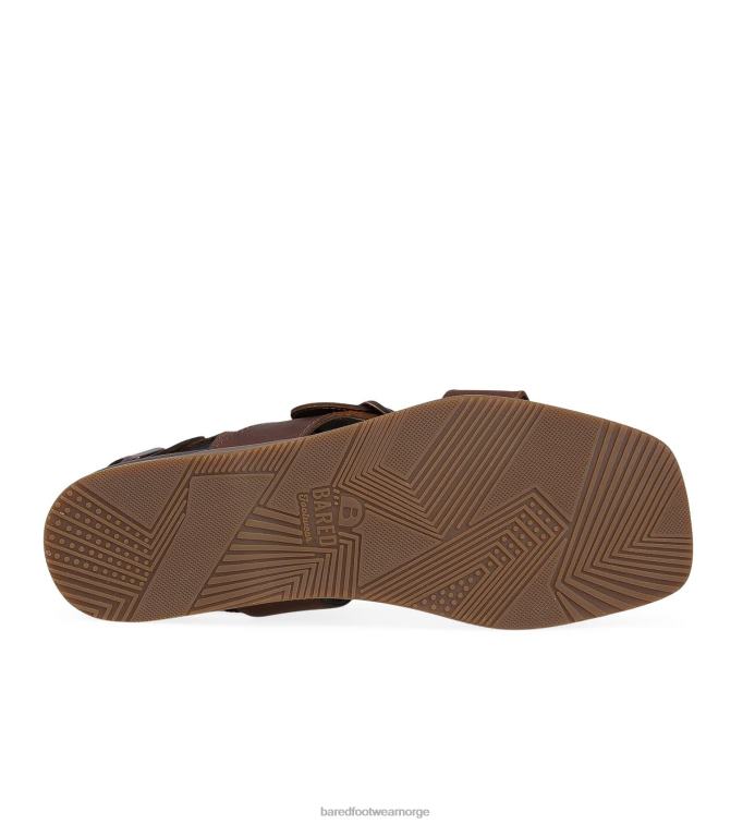 Bared Footwear menn hassium V20X38 brun vokset skinnsandal