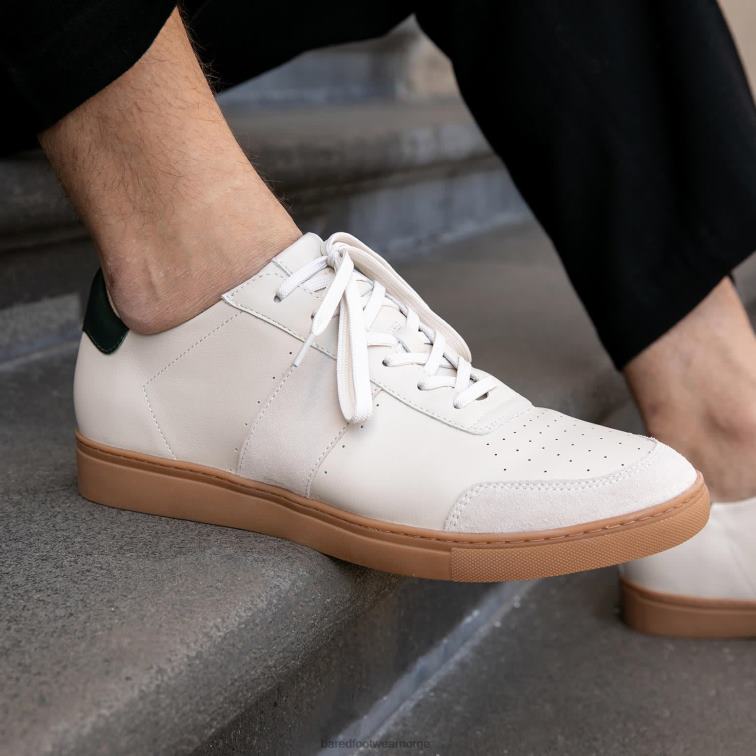 Bared Footwear menn magnox V20X56 ecru skinn med gummisåle joggesko
