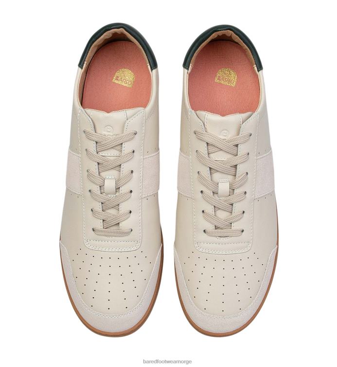 Bared Footwear menn magnox V20X56 ecru skinn med gummisåle joggesko