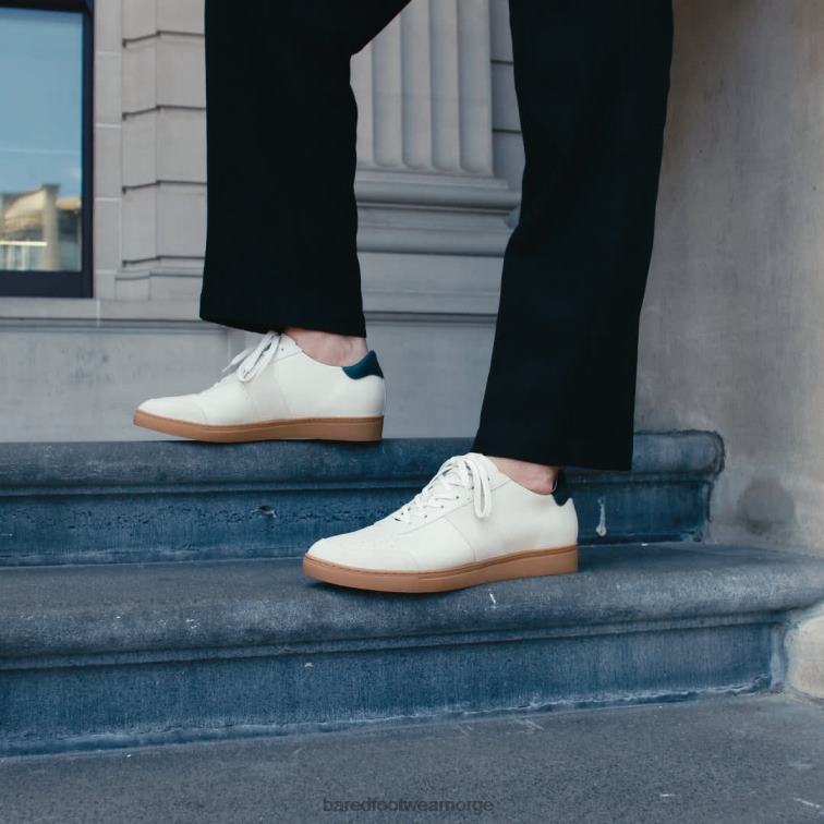 Bared Footwear menn magnox V20X56 ecru skinn med gummisåle joggesko