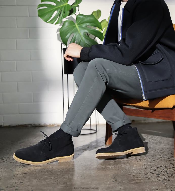Bared Footwear menn radon V20X9 svarte semskede støvletter