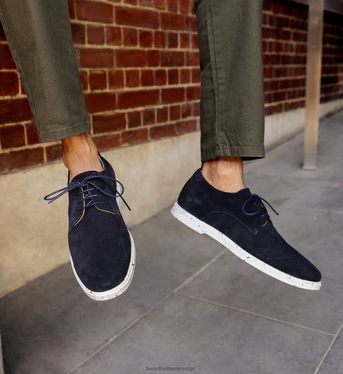 Bared Footwear menn ubøyelig V20X55 marine blonder i semsket skinn