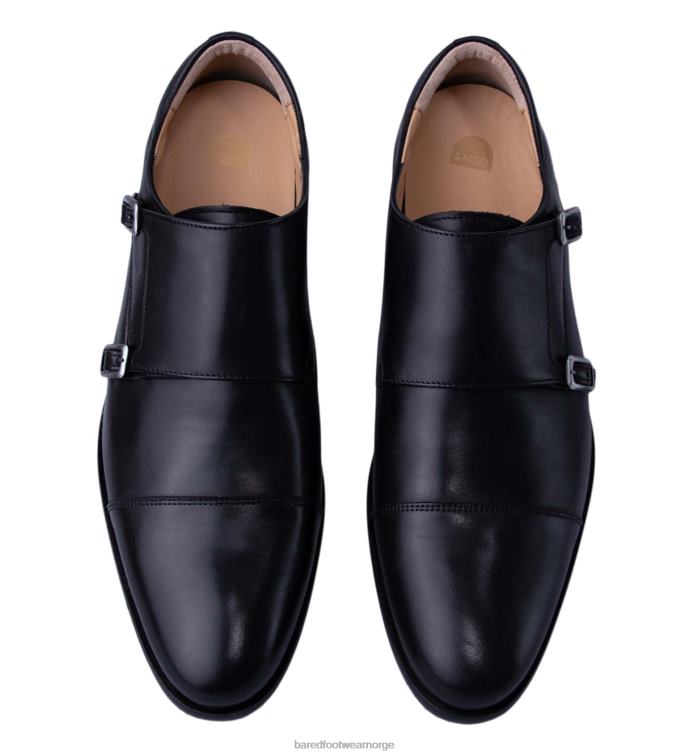 Bared Footwear menn vanadium V20X46 doble munker i svart skinn