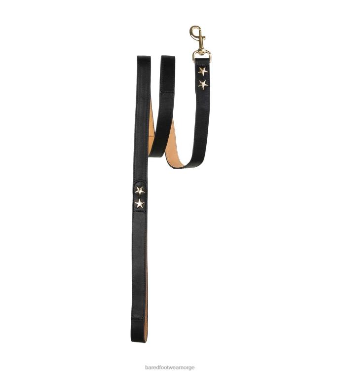 Bared Footwear unisex hundehalsbånd og bly V20X328 Svart lær