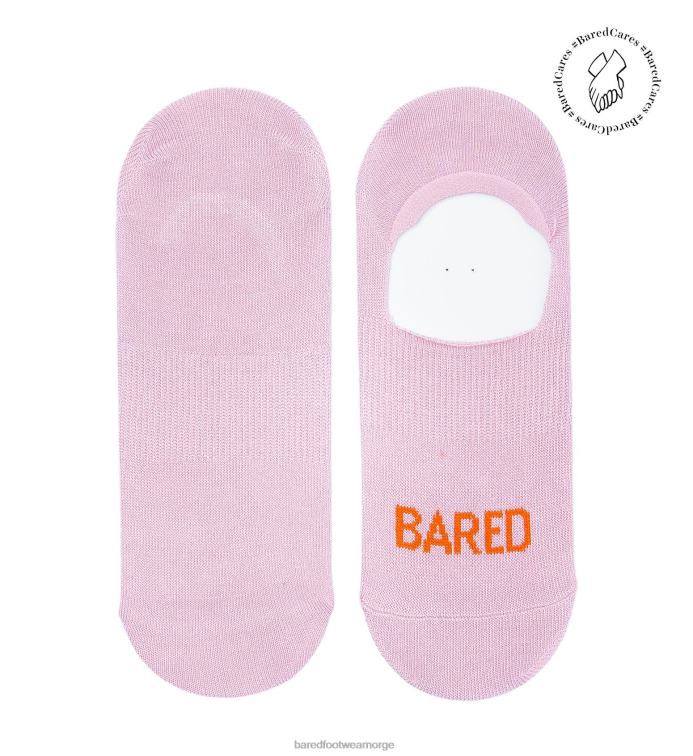 Bared Footwear unisex usynlige sokker V20X337 rosa og oransje