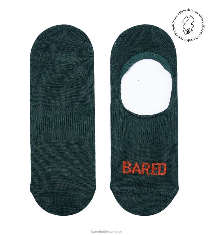 Bared Footwear unisex usynlige sokker V20X342 mørkegrønn og rust